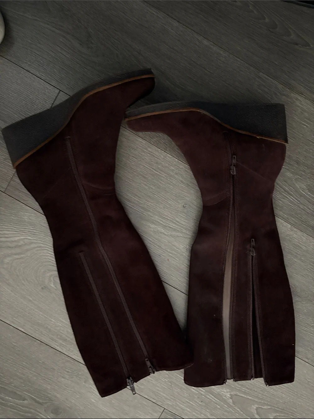 AEROSOLES Tall Suede Over-the-Knee Boots in Dark Brown
